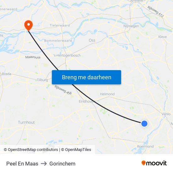 Peel En Maas to Gorinchem map