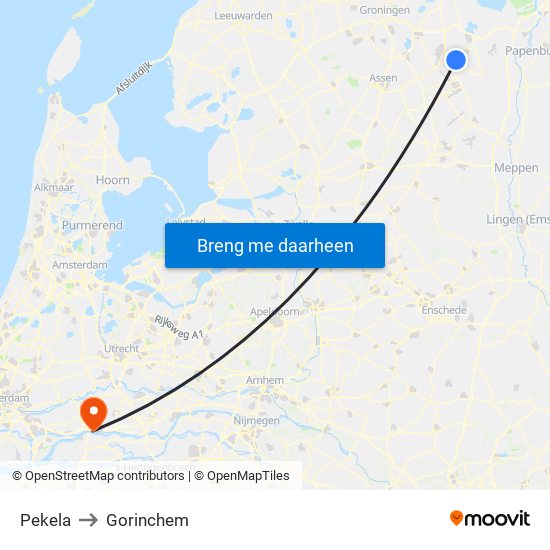 Pekela to Gorinchem map