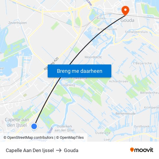 Capelle Aan Den Ijssel to Gouda map