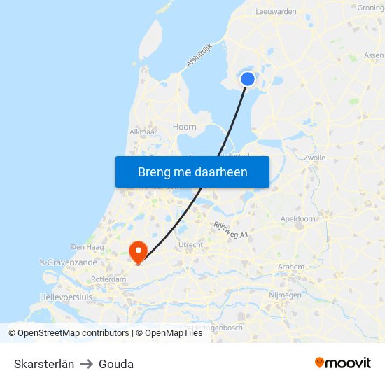 Skarsterlân to Gouda map