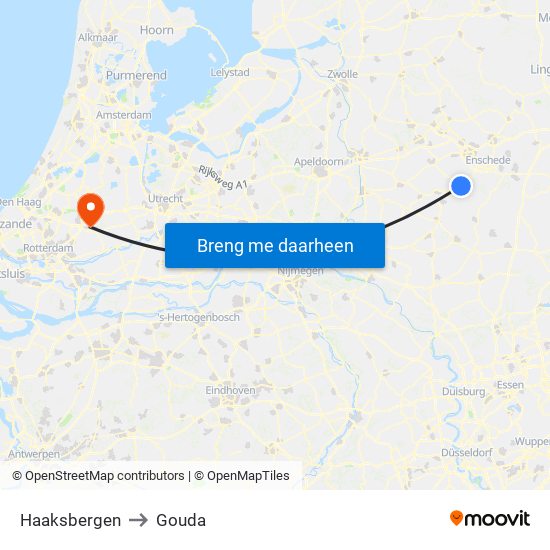 Haaksbergen to Gouda map
