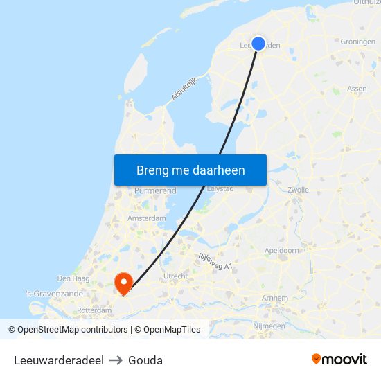Leeuwarderadeel to Gouda map