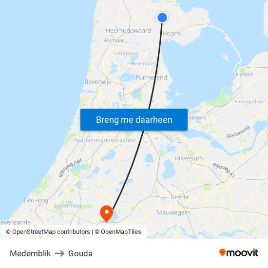 Medemblik to Gouda map