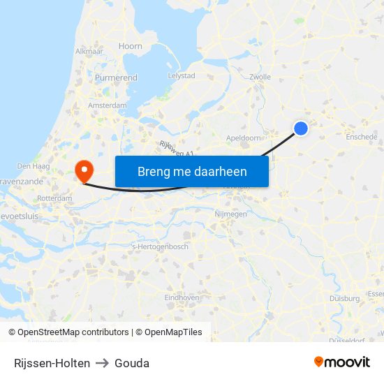 Rijssen-Holten to Gouda map