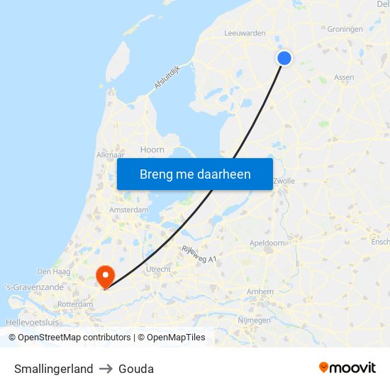 Smallingerland to Gouda map