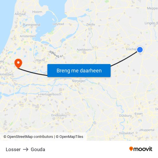 Losser to Gouda map