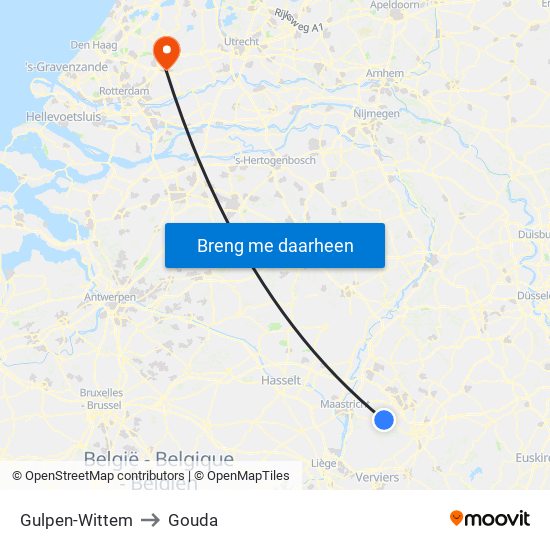 Gulpen-Wittem to Gouda map