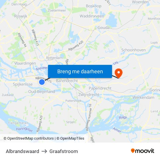 Albrandswaard to Graafstroom map