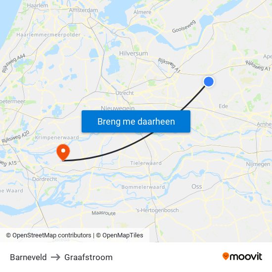 Barneveld to Graafstroom map