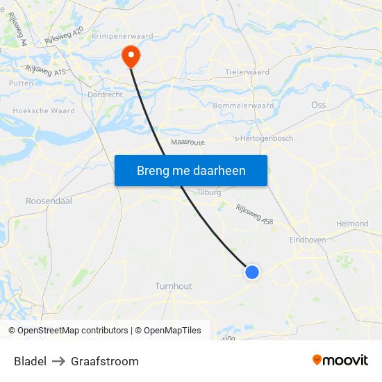 Bladel to Graafstroom map