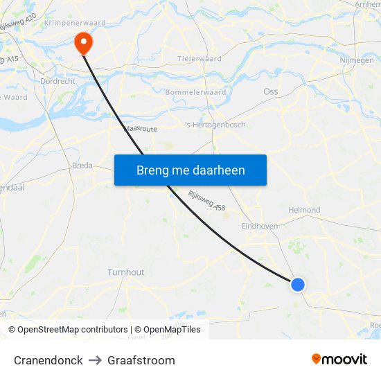 Cranendonck to Graafstroom map