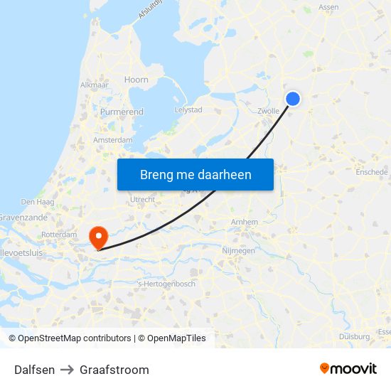 Dalfsen to Graafstroom map