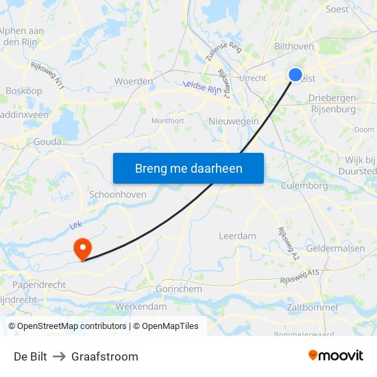 De Bilt to Graafstroom map