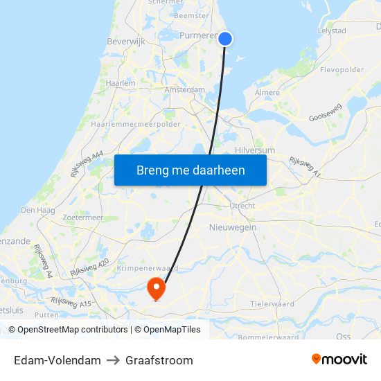 Edam-Volendam to Graafstroom map