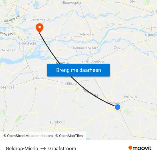 Geldrop-Mierlo to Graafstroom map