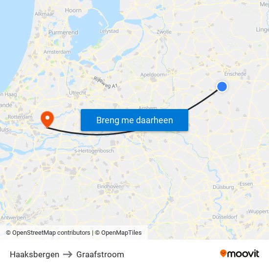 Haaksbergen to Graafstroom map
