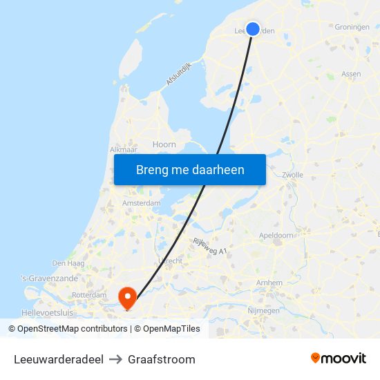 Leeuwarderadeel to Graafstroom map