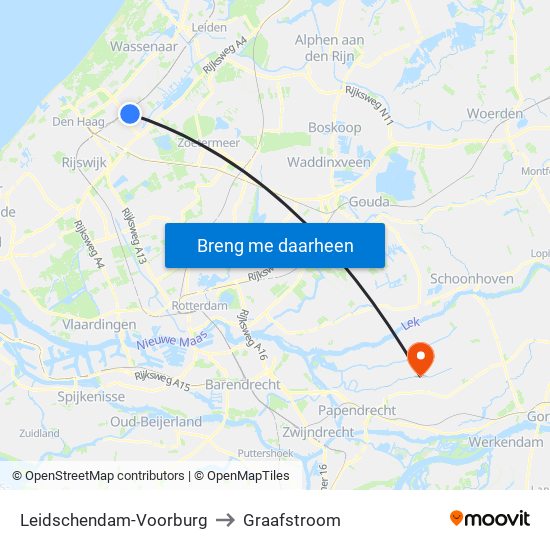 Leidschendam-Voorburg to Graafstroom map