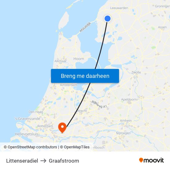 Littenseradiel to Graafstroom map