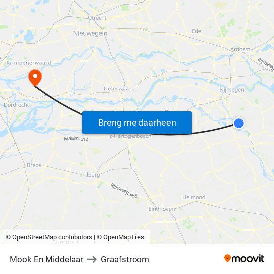 Mook En Middelaar to Graafstroom map