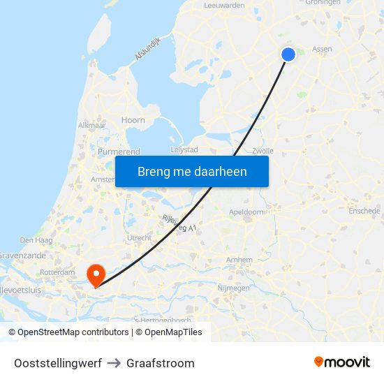 Ooststellingwerf to Graafstroom map