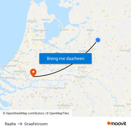 Raalte to Graafstroom map
