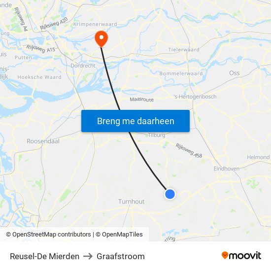 Reusel-De Mierden to Graafstroom map