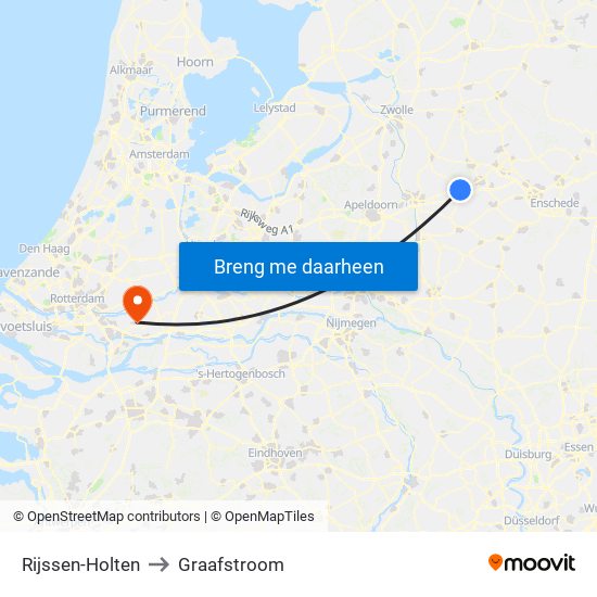 Rijssen-Holten to Graafstroom map