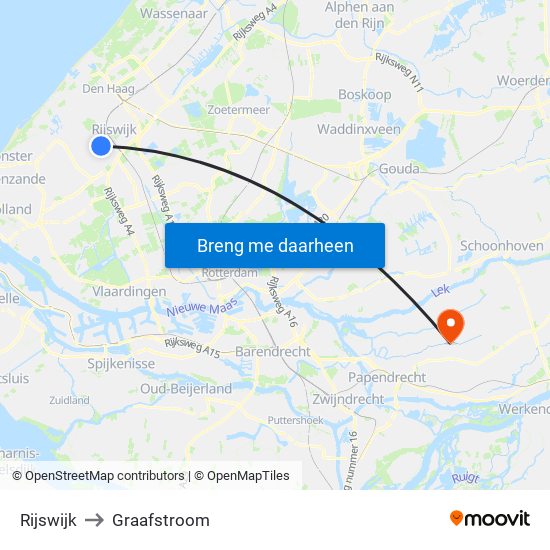 Rijswijk to Graafstroom map