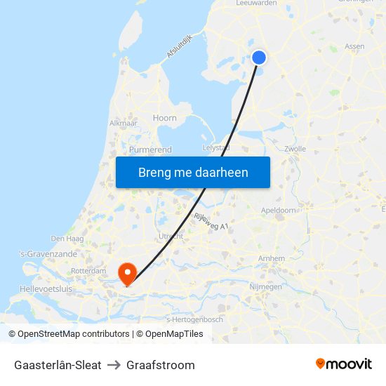 Gaasterlân-Sleat to Graafstroom map