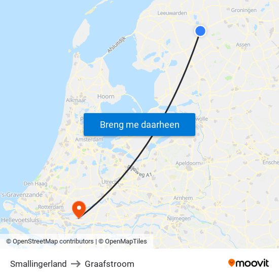 Smallingerland to Graafstroom map
