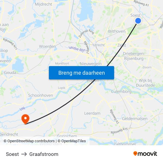 Soest to Graafstroom map