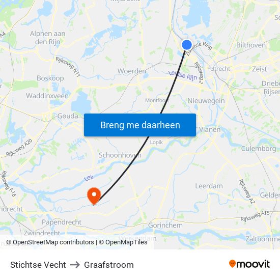 Stichtse Vecht to Graafstroom map