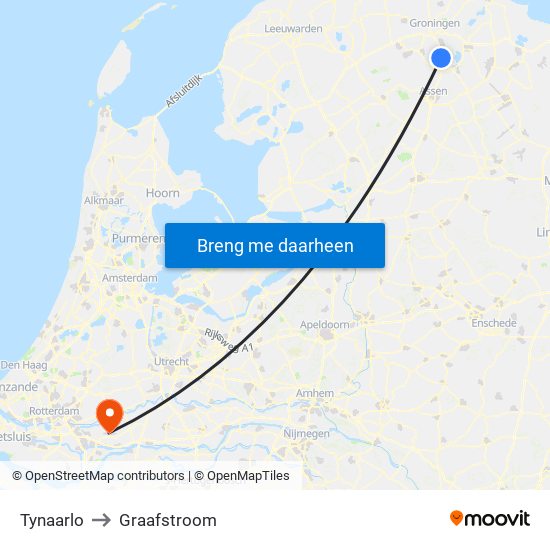 Tynaarlo to Graafstroom map