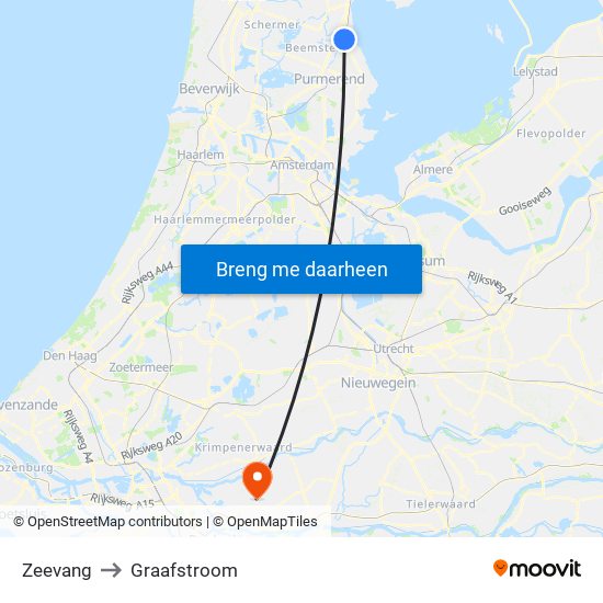 Zeevang to Graafstroom map