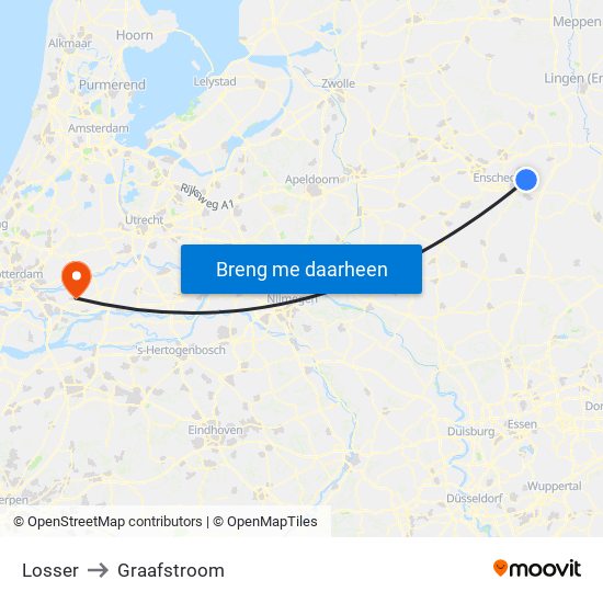 Losser to Graafstroom map