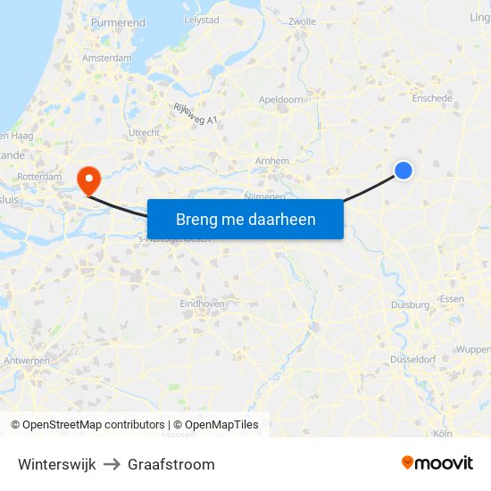 Winterswijk to Graafstroom map