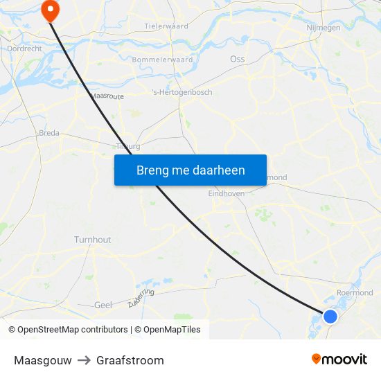 Maasgouw to Graafstroom map
