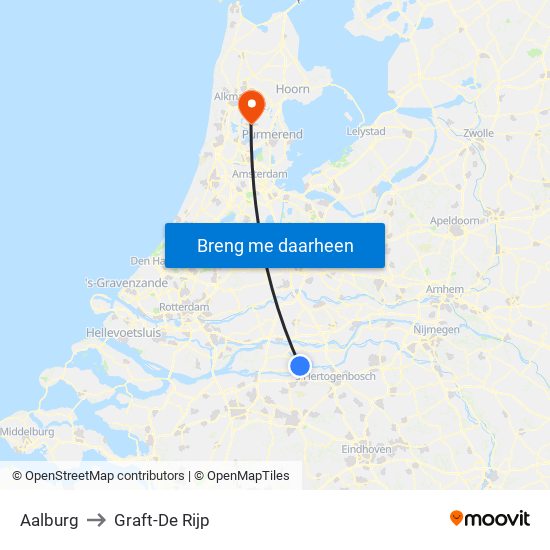 Aalburg to Graft-De Rijp map