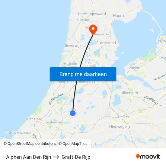 Alphen Aan Den Rijn to Graft-De Rijp map