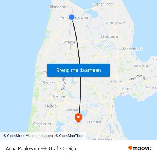 Anna Paulowna to Graft-De Rijp map