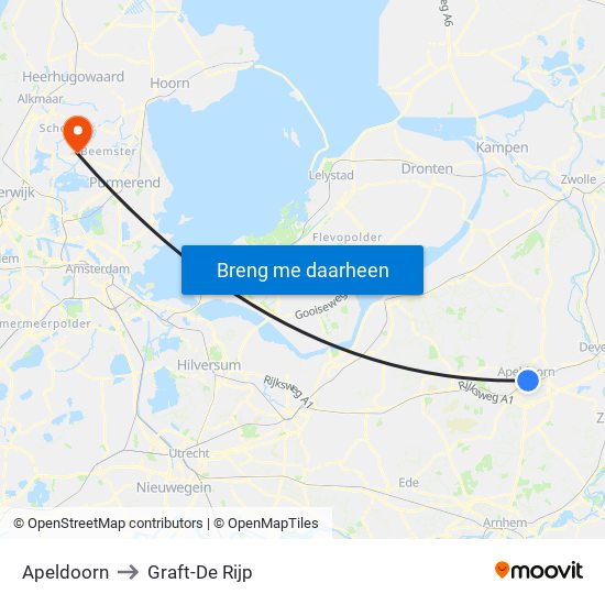 Apeldoorn to Graft-De Rijp map