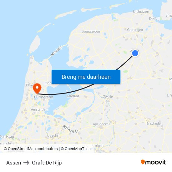 Assen to Graft-De Rijp map