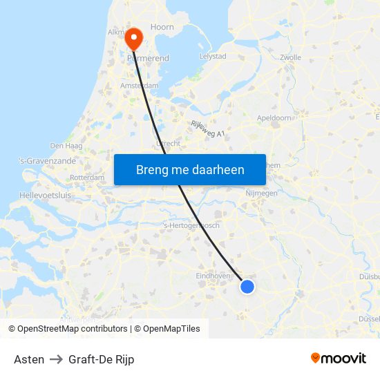 Asten to Graft-De Rijp map