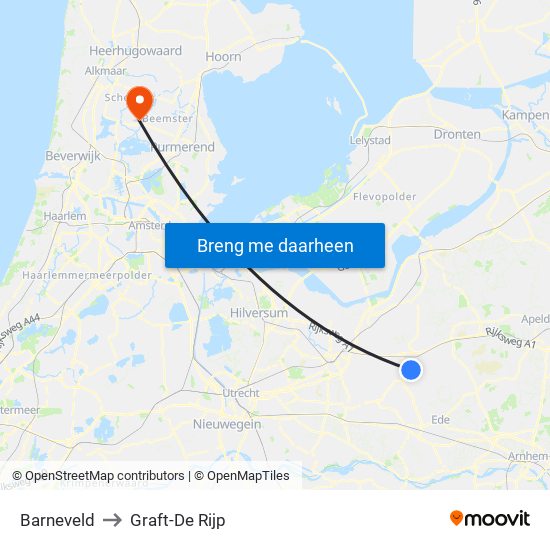 Barneveld to Graft-De Rijp map