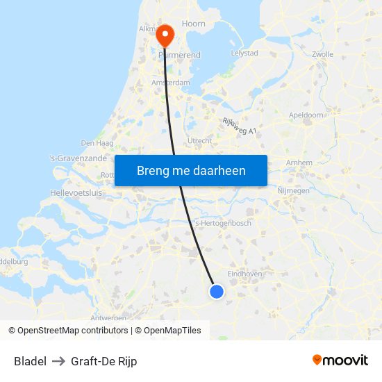 Bladel to Graft-De Rijp map