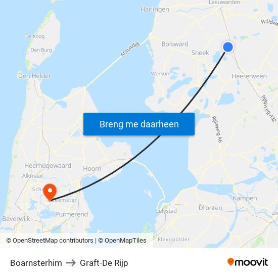 Boarnsterhim to Graft-De Rijp map