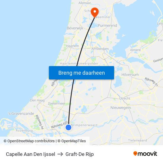 Capelle Aan Den Ijssel to Graft-De Rijp map