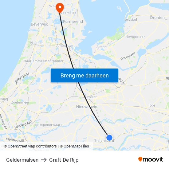 Geldermalsen to Graft-De Rijp map