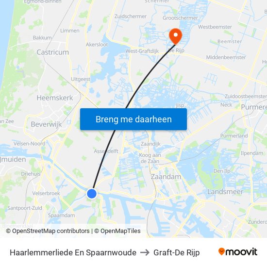 Haarlemmerliede En Spaarnwoude to Graft-De Rijp map